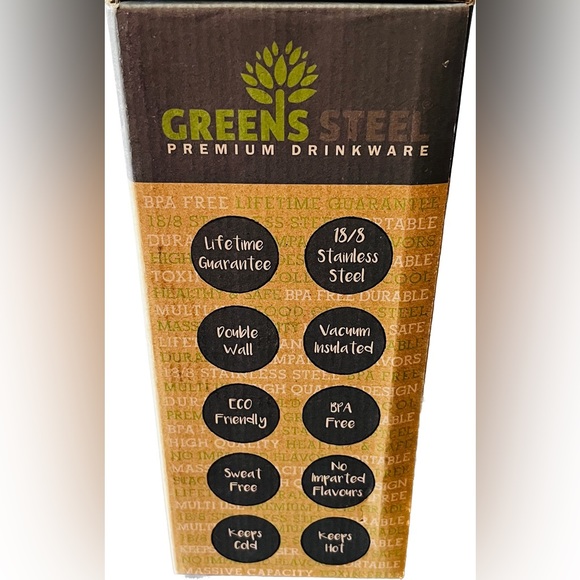 Greens Steel 40oz Reusable Stainless Steel Double Insulated Coffee Tumbler NWOT - Picture 9 of 9